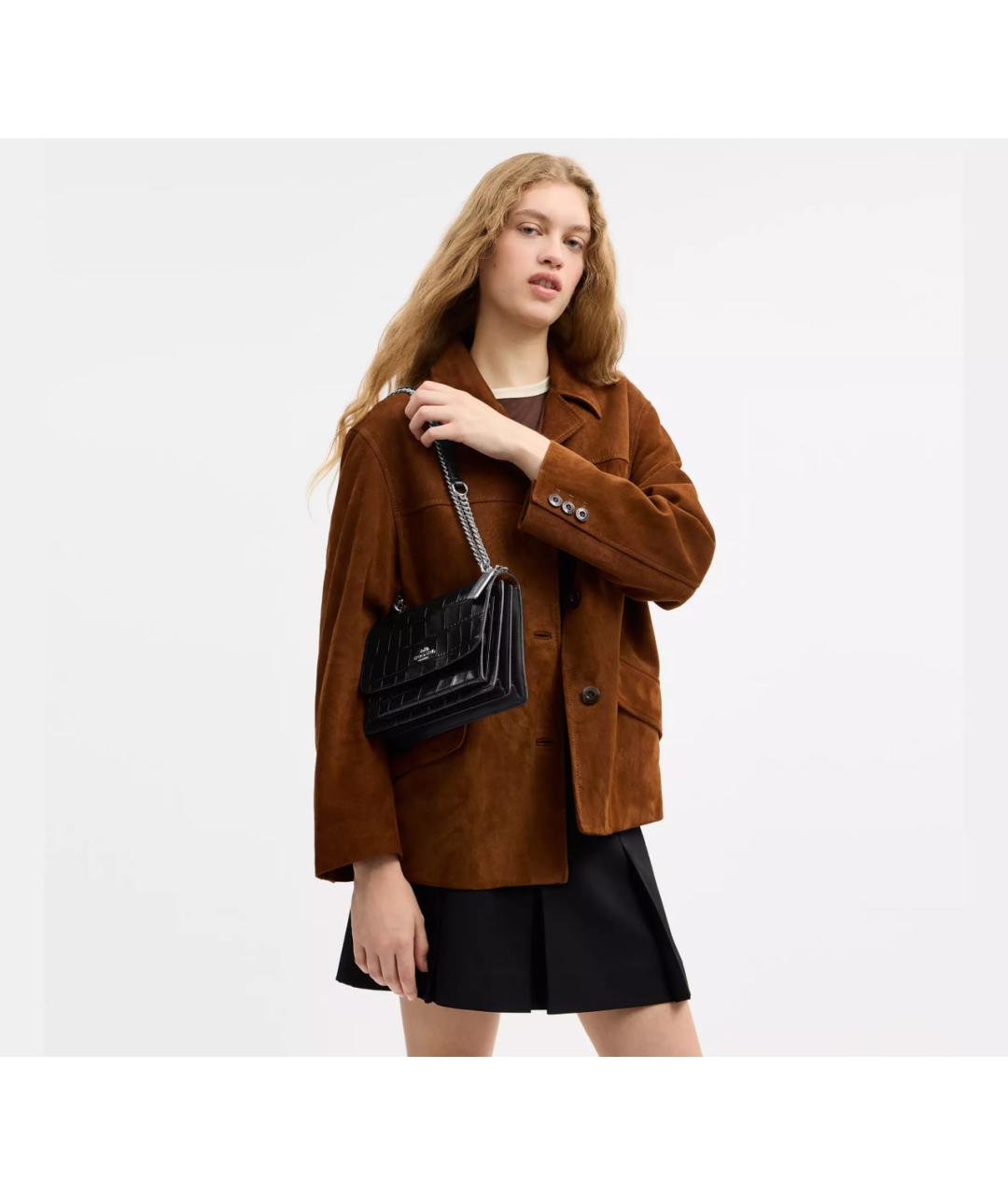 COACH Черная кожаная сумка через плечо, фото 3