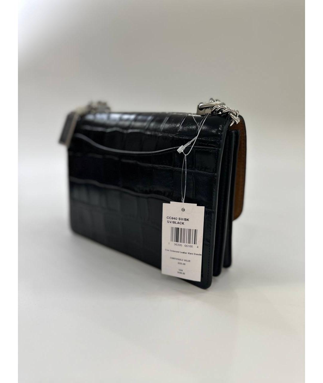 COACH Черная кожаная сумка через плечо, фото 7