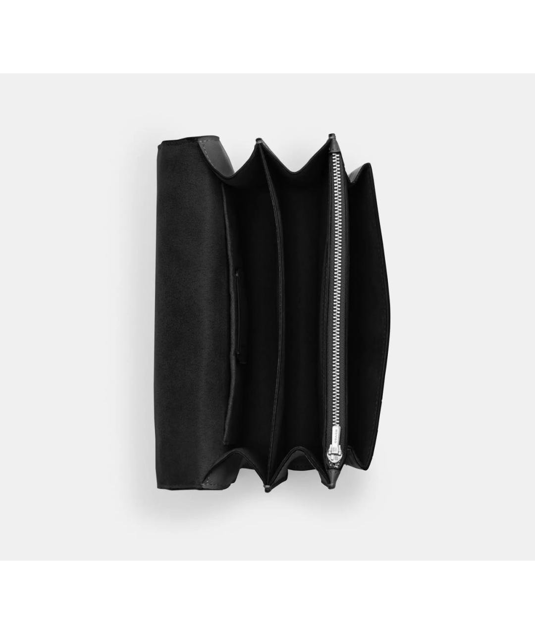 COACH Черная кожаная сумка через плечо, фото 4