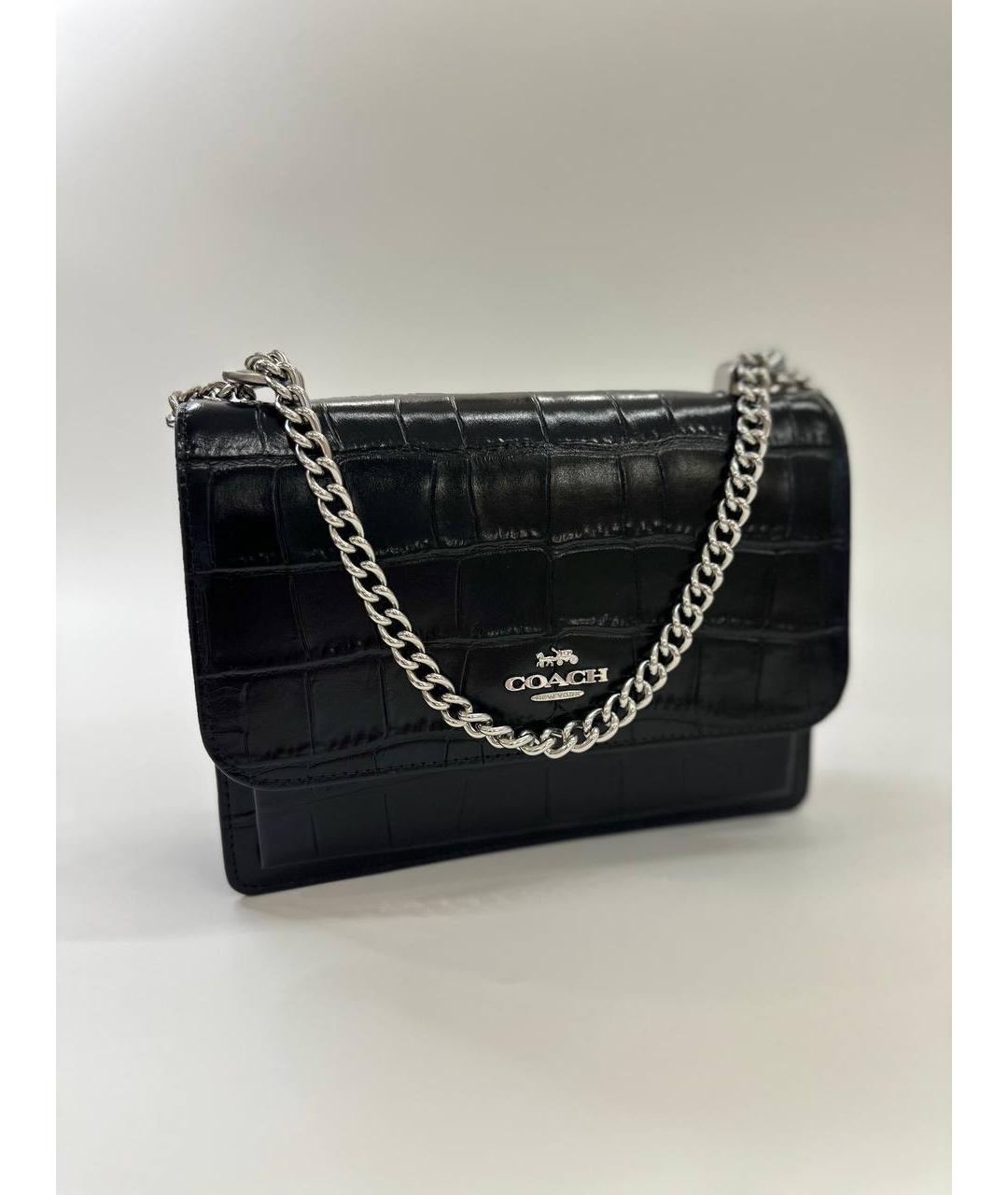 COACH Черная кожаная сумка через плечо, фото 5
