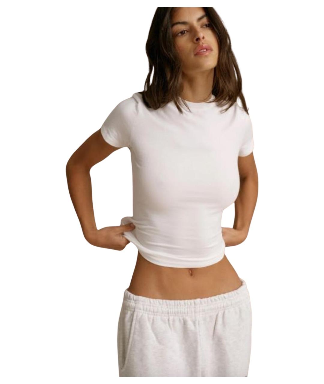 Adanola Белая хлопко-эластановая футболка, фото 2