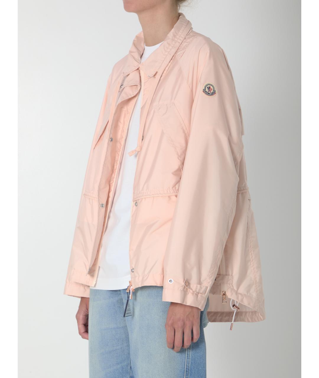 MONCLER Розовая полиамидовая куртка, фото 3