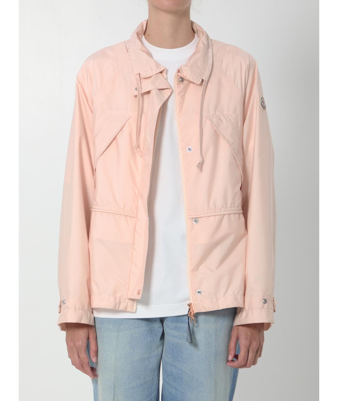 MONCLER Розовая полиамидовая куртка, фото 2