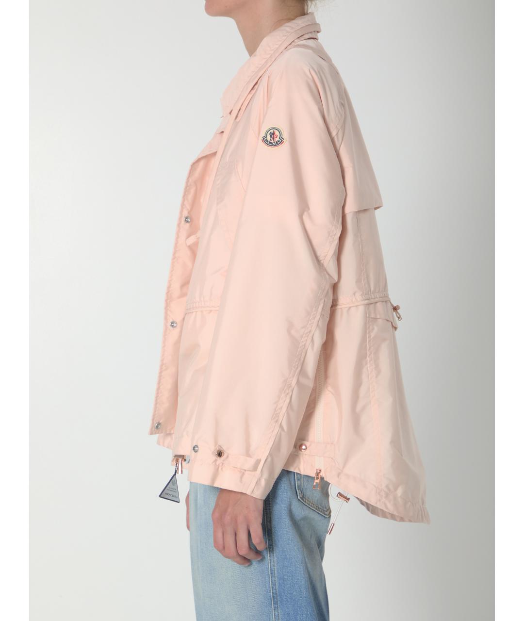 MONCLER Розовая полиамидовая куртка, фото 4