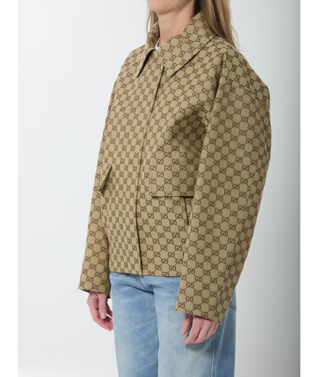 GUCCI Бежевая хлопковая куртка, фото 2