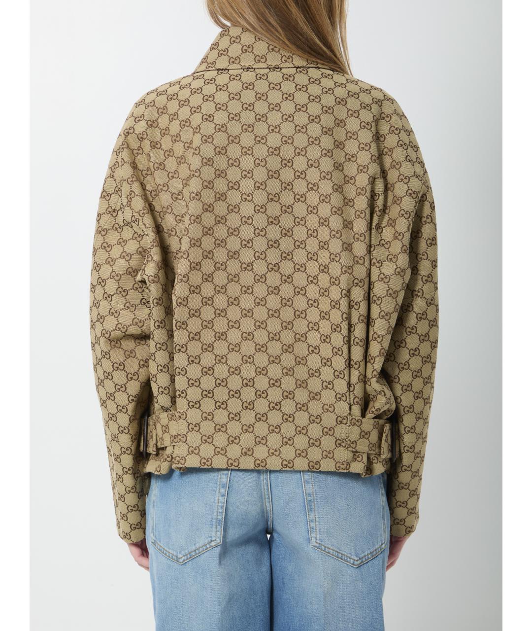 GUCCI Бежевая хлопковая куртка, фото 4