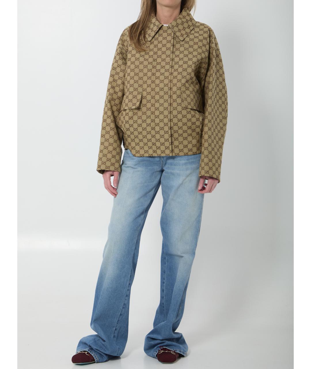 GUCCI Бежевая хлопковая куртка, фото 5