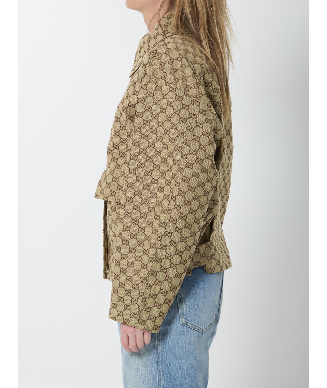 GUCCI Бежевая хлопковая куртка, фото 3