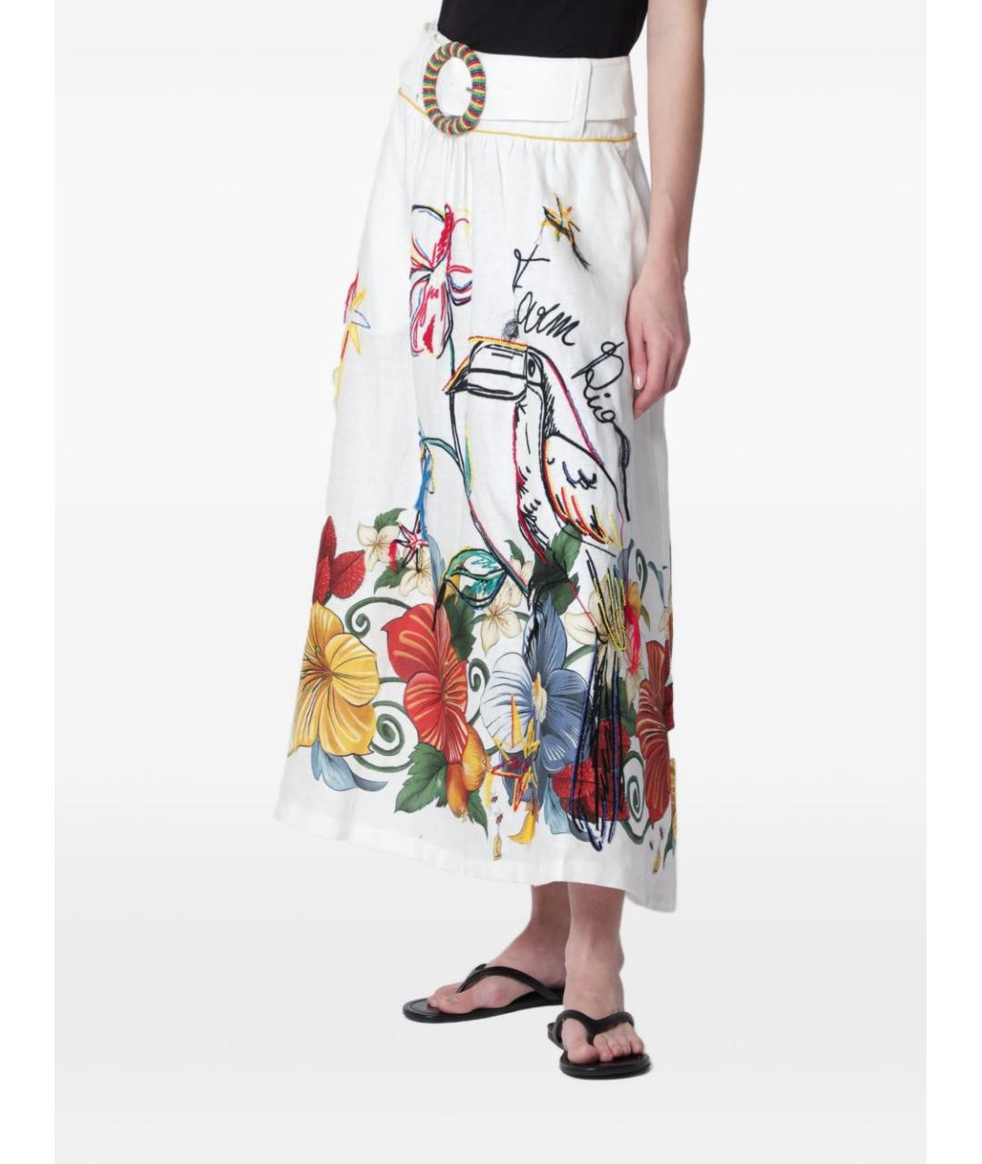 FARM RIO Мульти льняная юбка миди, фото 2