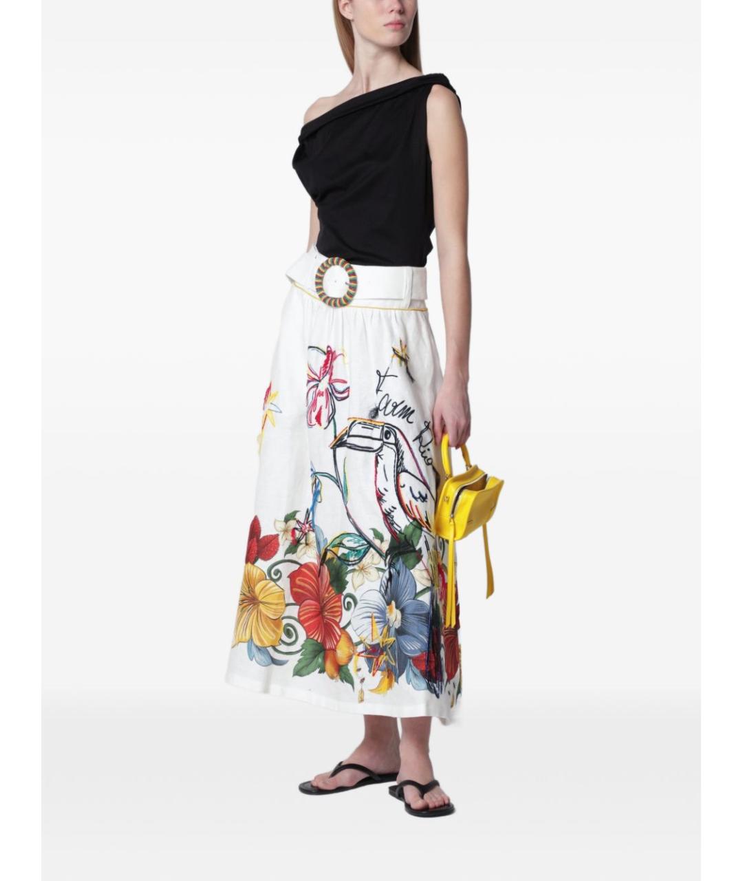 FARM RIO Мульти льняная юбка миди, фото 5