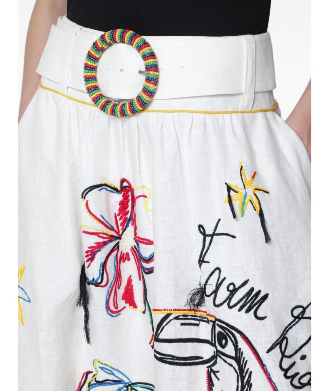 FARM RIO Мульти льняная юбка миди, фото 4