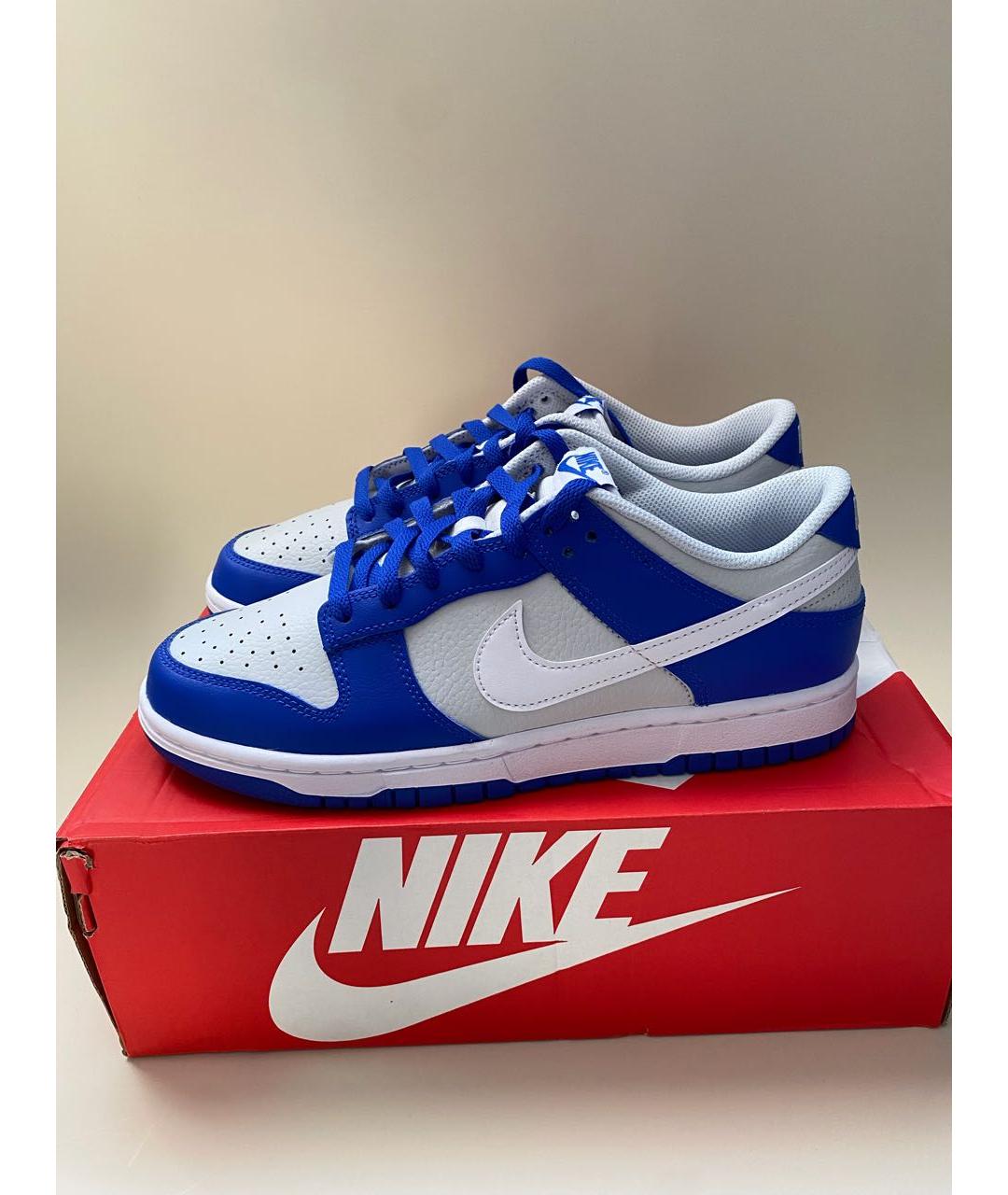 NIKE Синие кожаные низкие кроссовки / кеды, фото 2