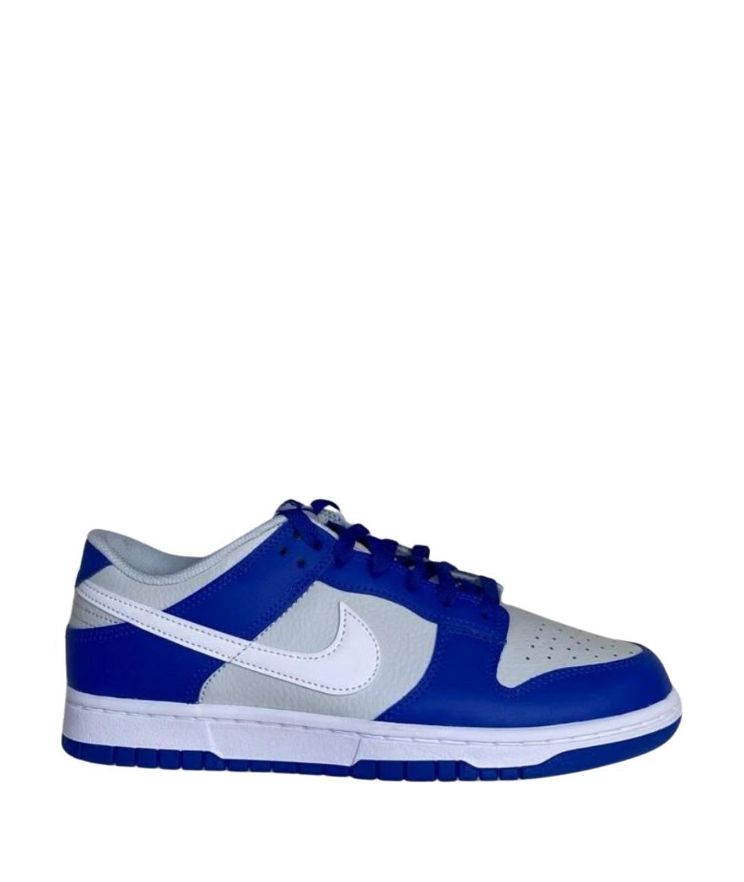 NIKE Синие кожаные низкие кроссовки / кеды, фото 1