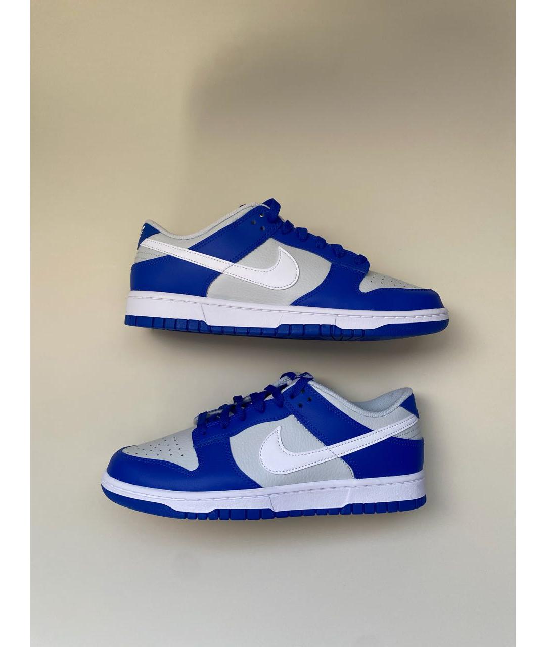 NIKE Синие кожаные низкие кроссовки / кеды, фото 3