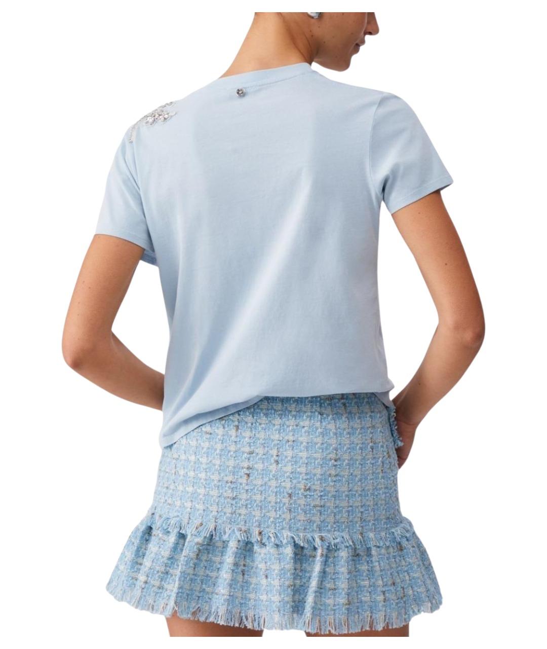 LIU JO Голубая хлопковая футболка, фото 5