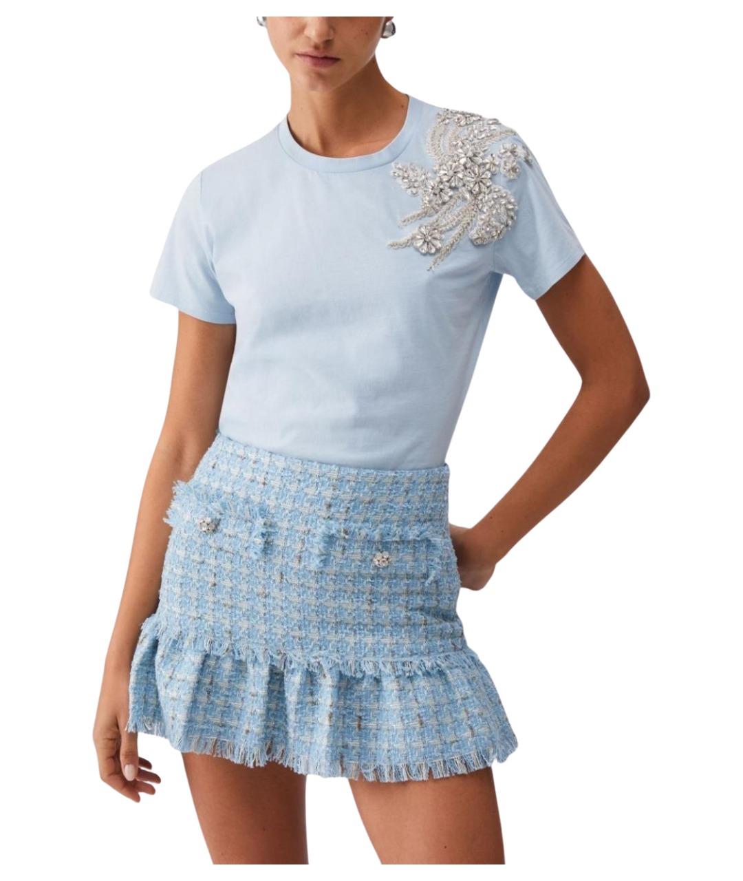 LIU JO Голубая хлопковая футболка, фото 3