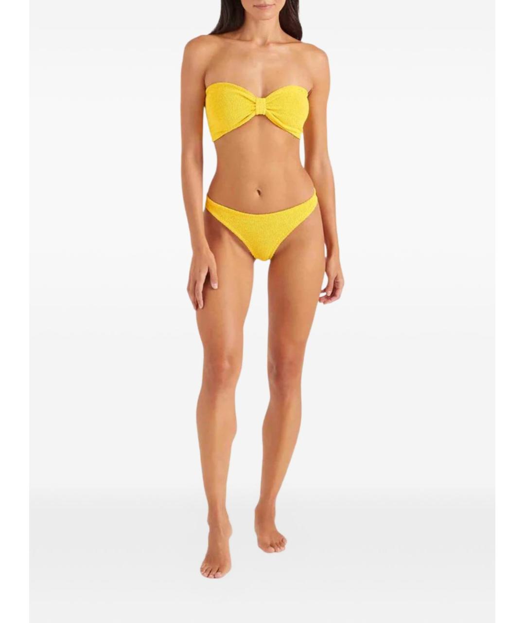 HUNZA G Желтый полиамидовый купальник, фото 2