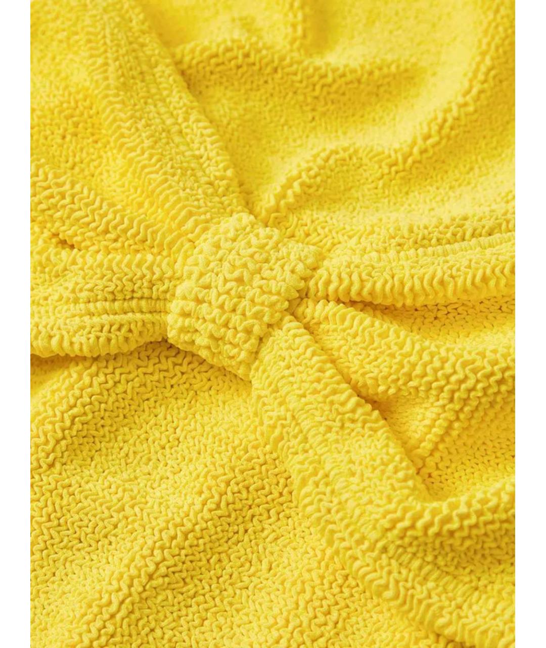 HUNZA G Желтый полиамидовый купальник, фото 3