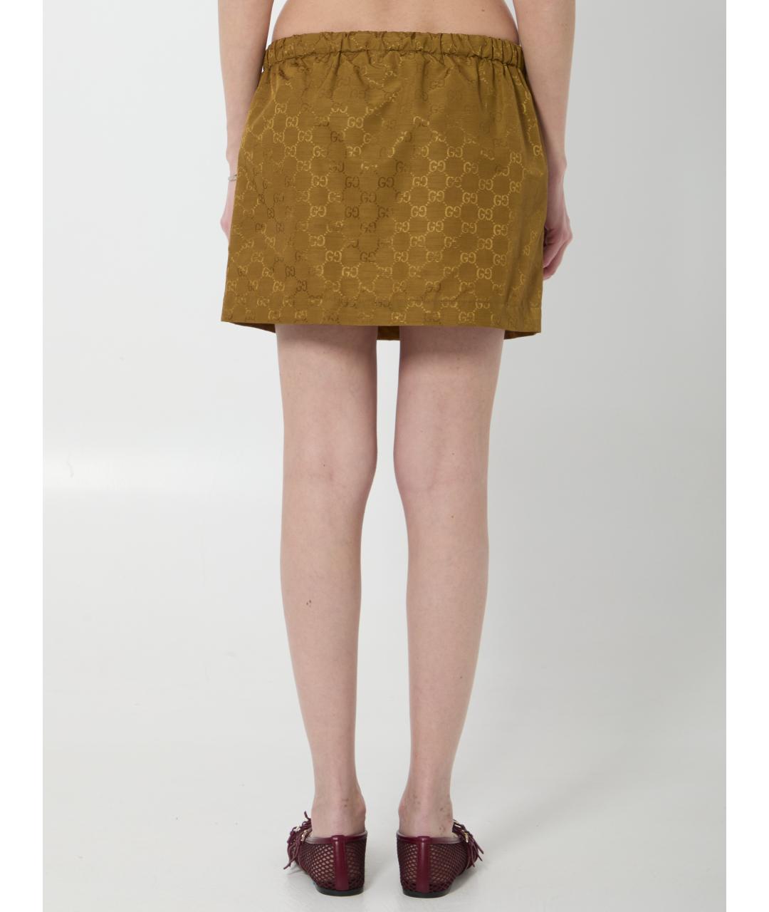 GUCCI Коричневая полиамидовая юбка мини, фото 3