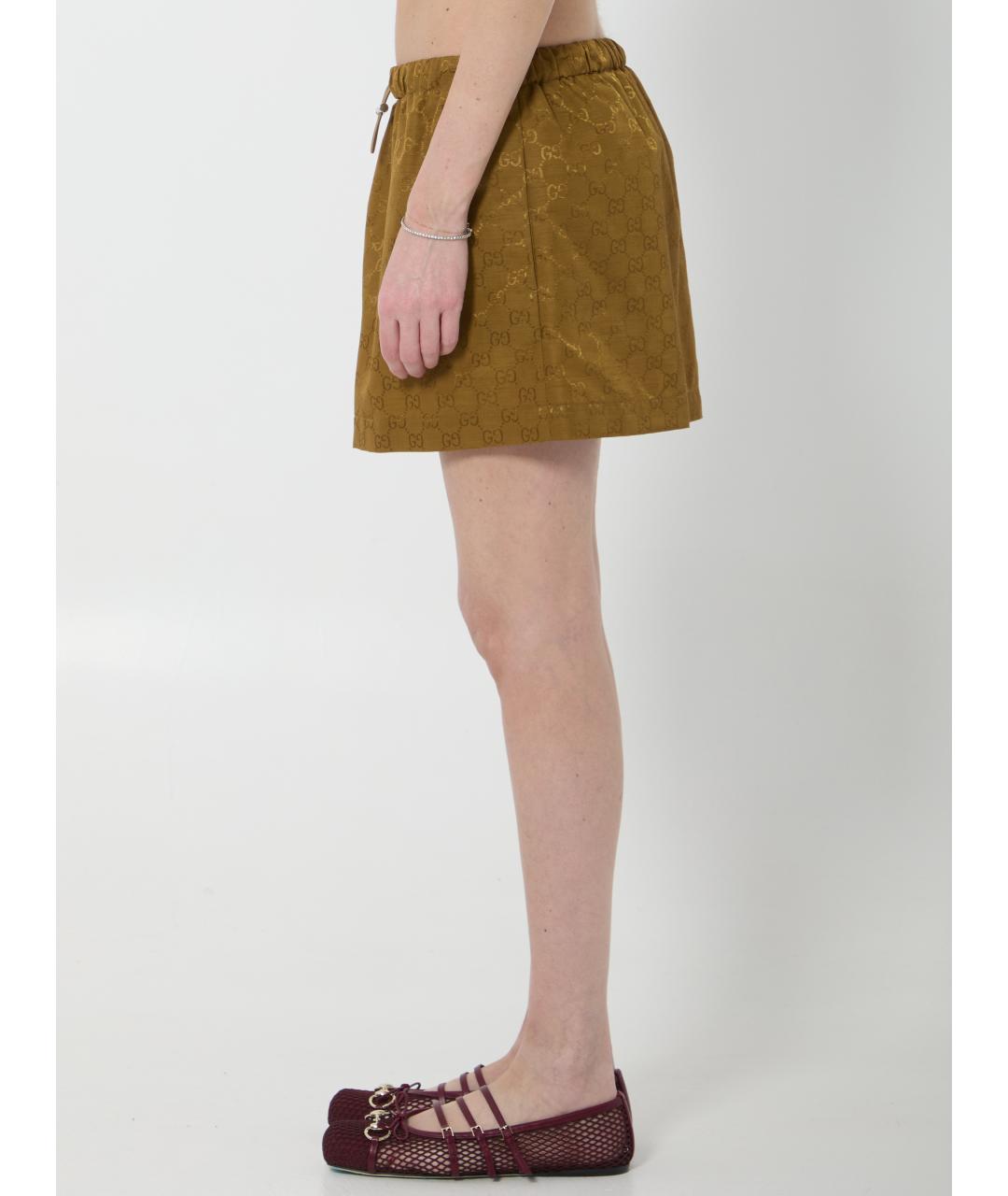 GUCCI Коричневая полиамидовая юбка мини, фото 2