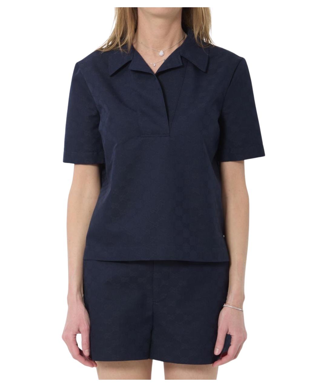 GUCCI Синяя хлопковая футболка, фото 1