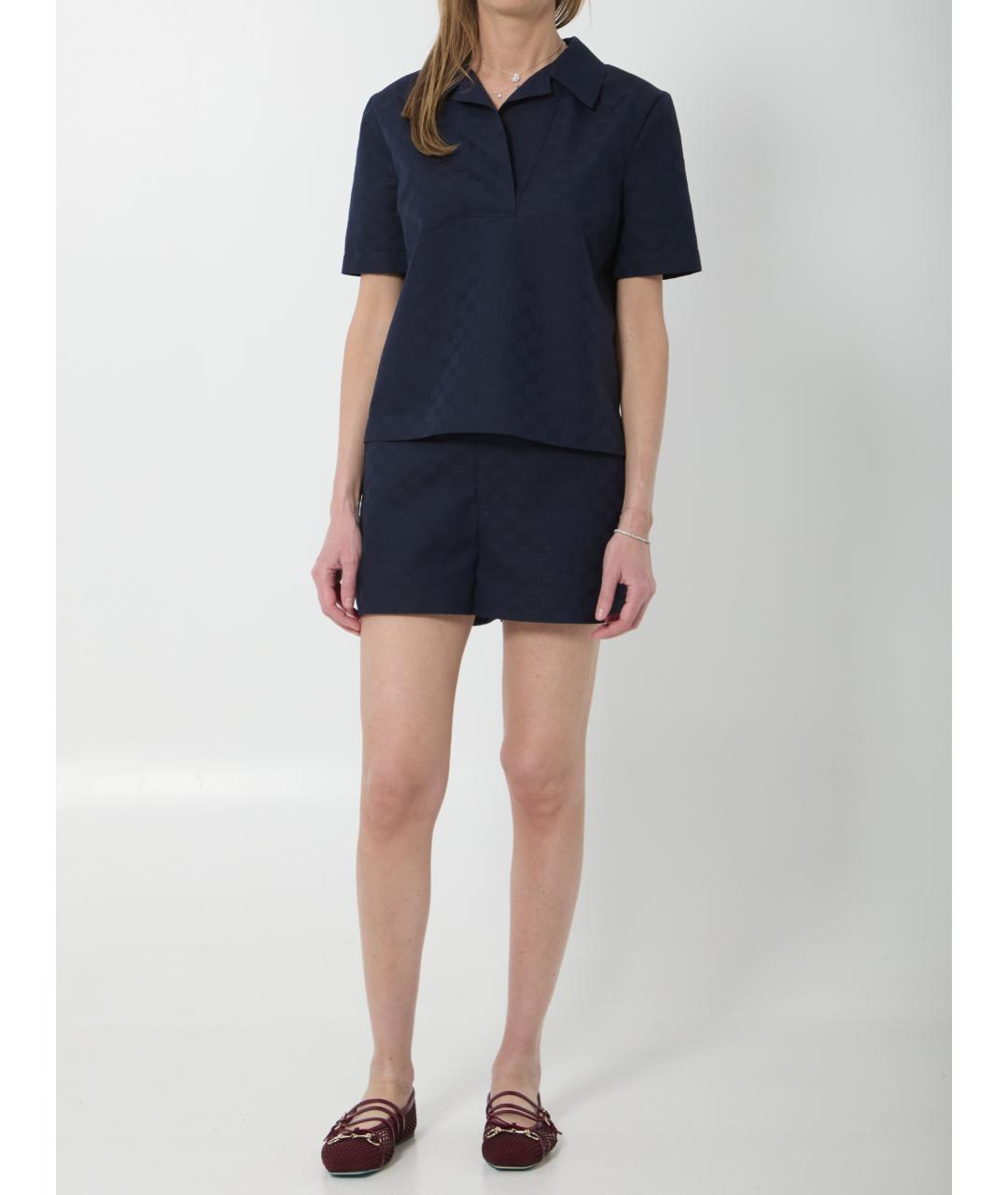 GUCCI Синяя хлопковая футболка, фото 5