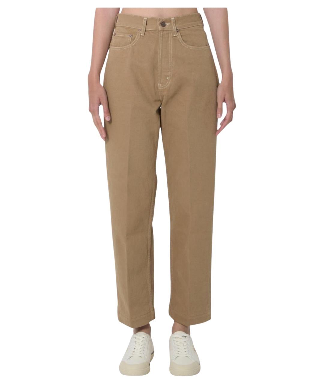 CELINE Бежевые хлопковые прямые джинсы, фото 1