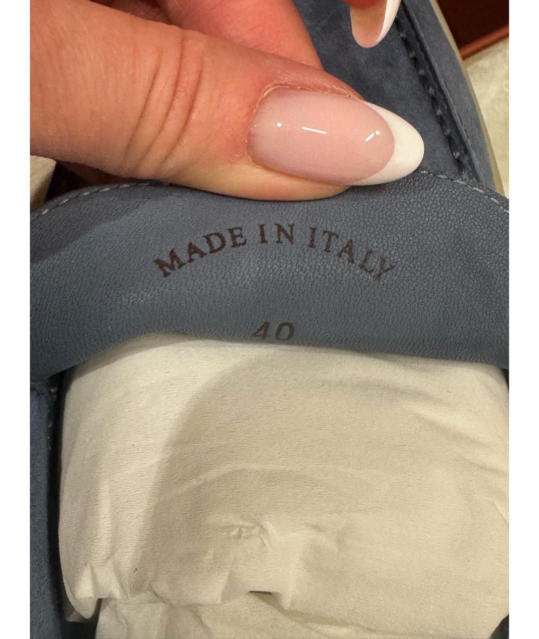 LORO PIANA Синие замшевые лоферы, фото 6