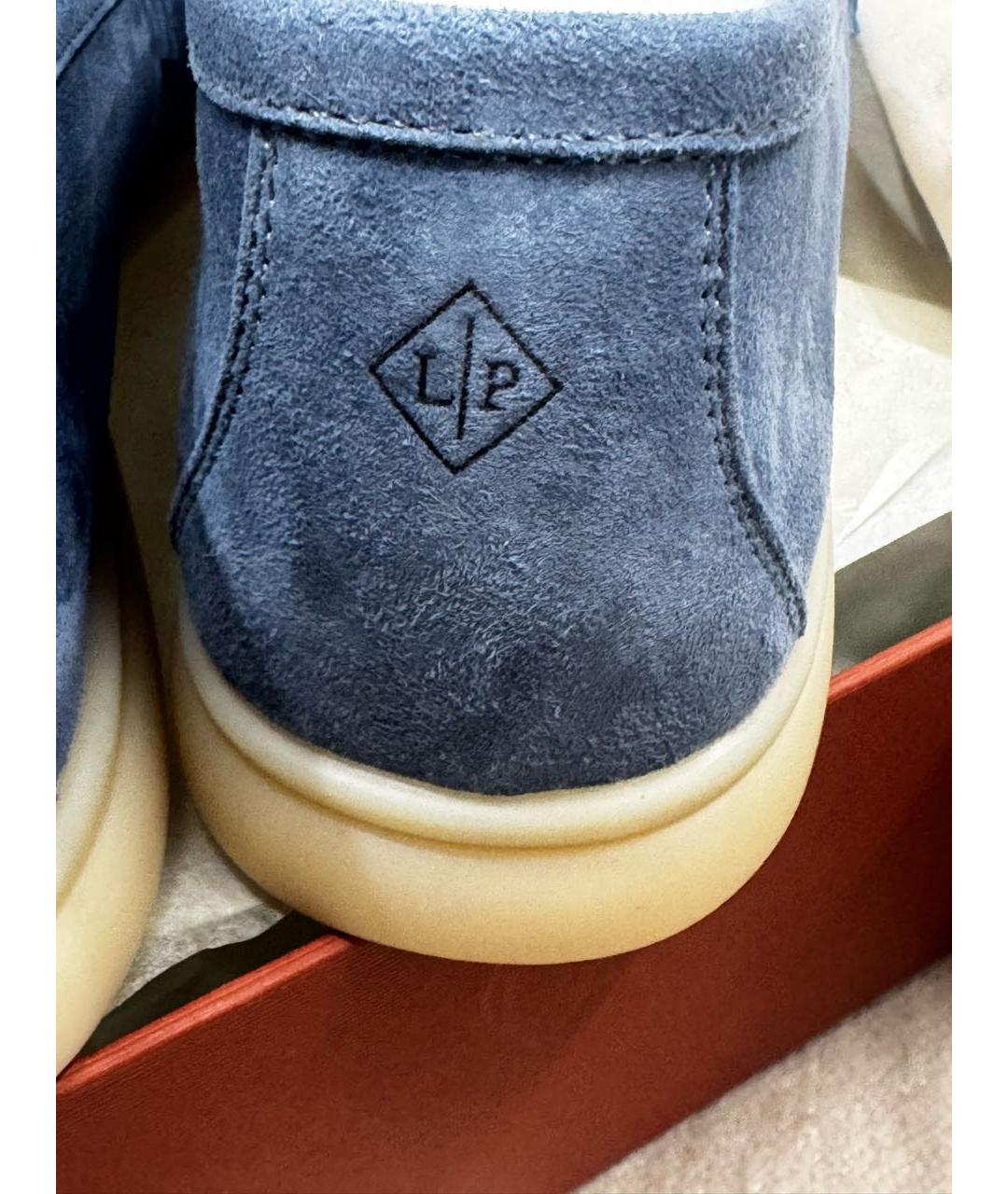 LORO PIANA Синие замшевые лоферы, фото 5
