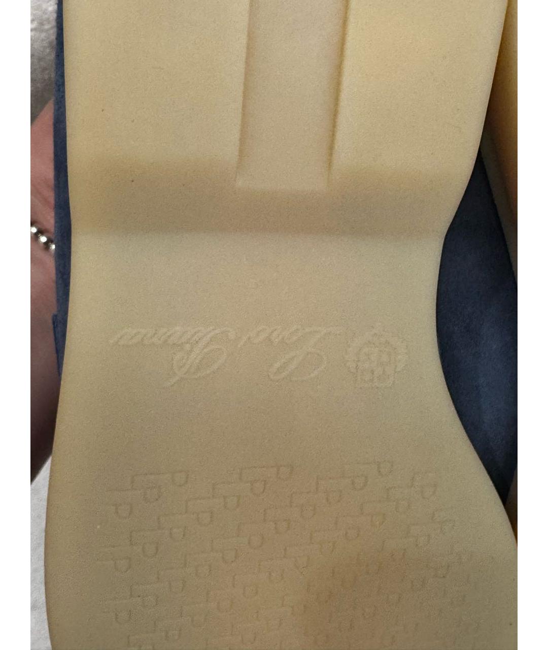 LORO PIANA Синие замшевые лоферы, фото 7