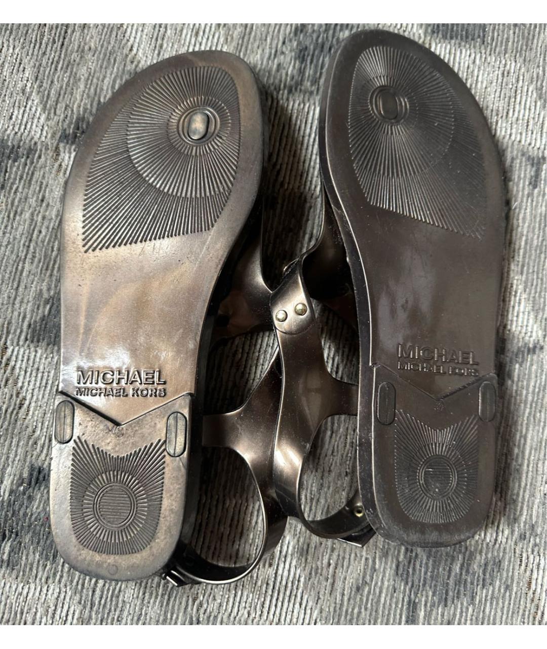 MICHAEL KORS Золотые босоножки, фото 4