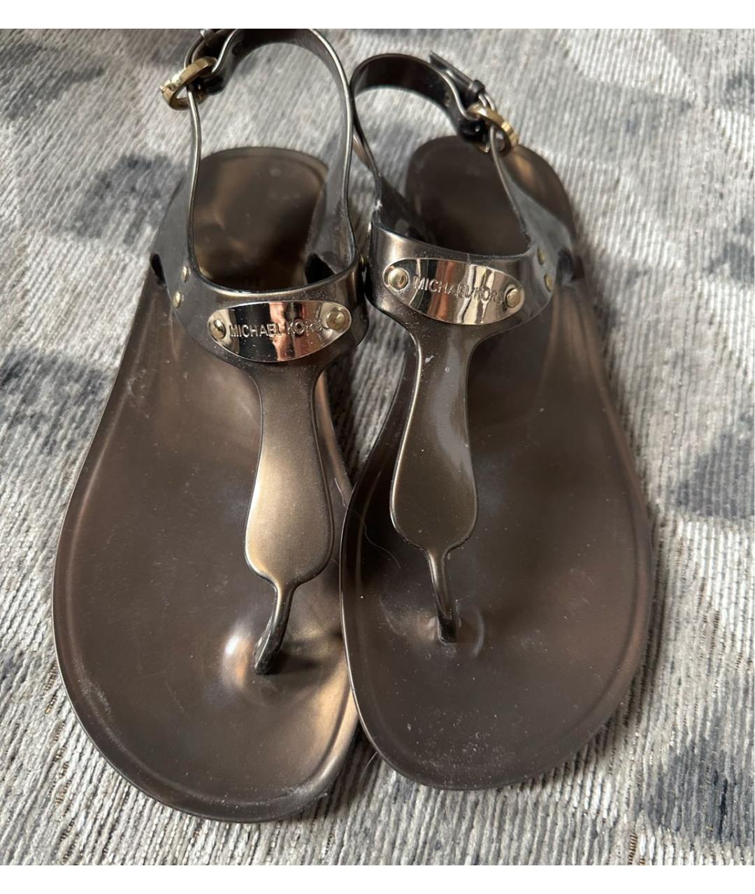 MICHAEL KORS Золотые босоножки, фото 8