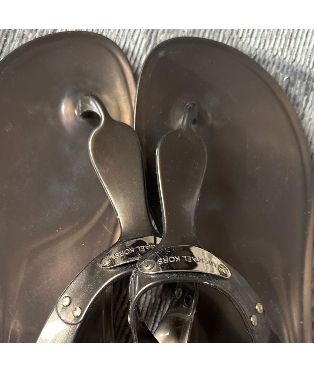 MICHAEL KORS Золотые босоножки, фото 7