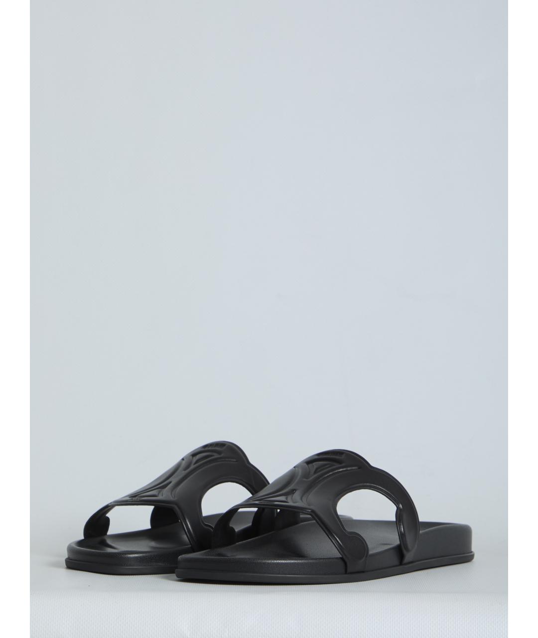 CELINE Черные кожаные шлепанцы, фото 2