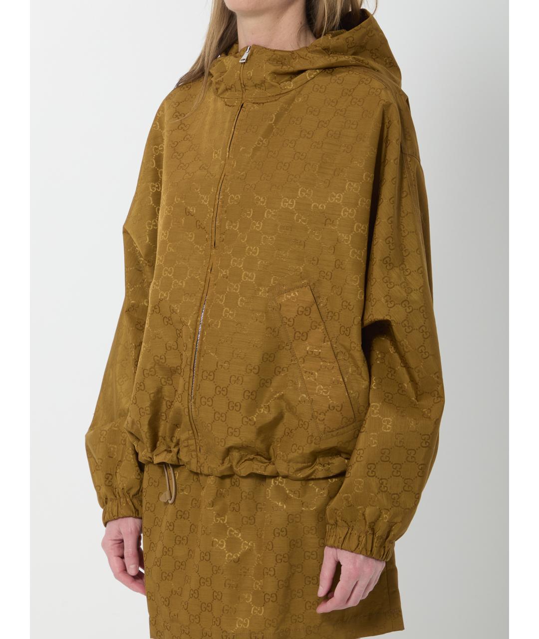 GUCCI Коричневая полиамидовая куртка, фото 2