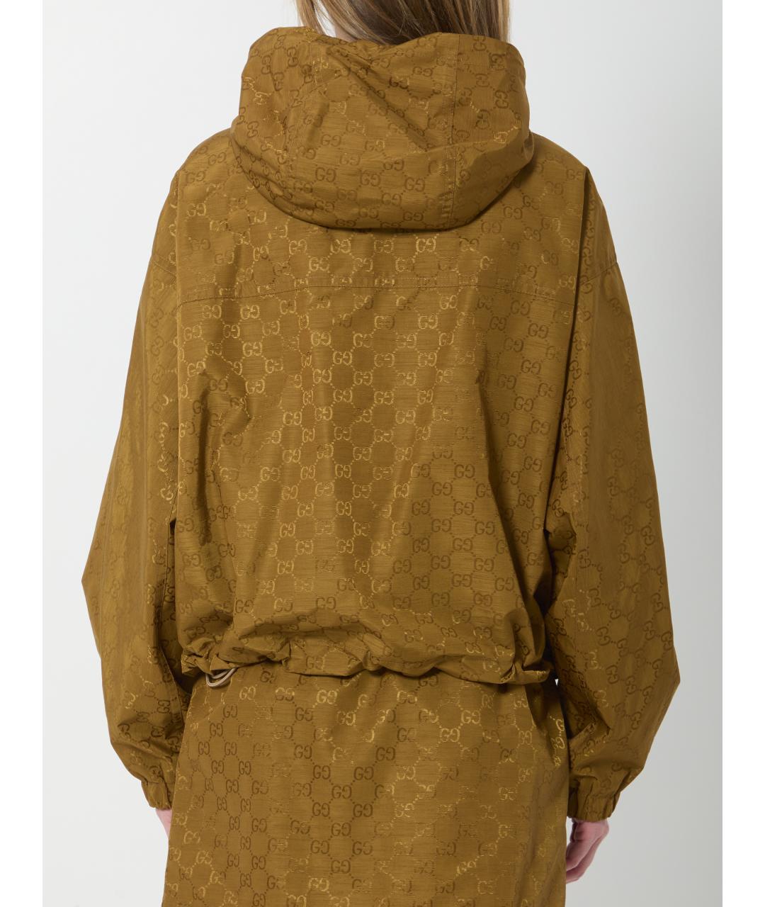 GUCCI Коричневая полиамидовая куртка, фото 3