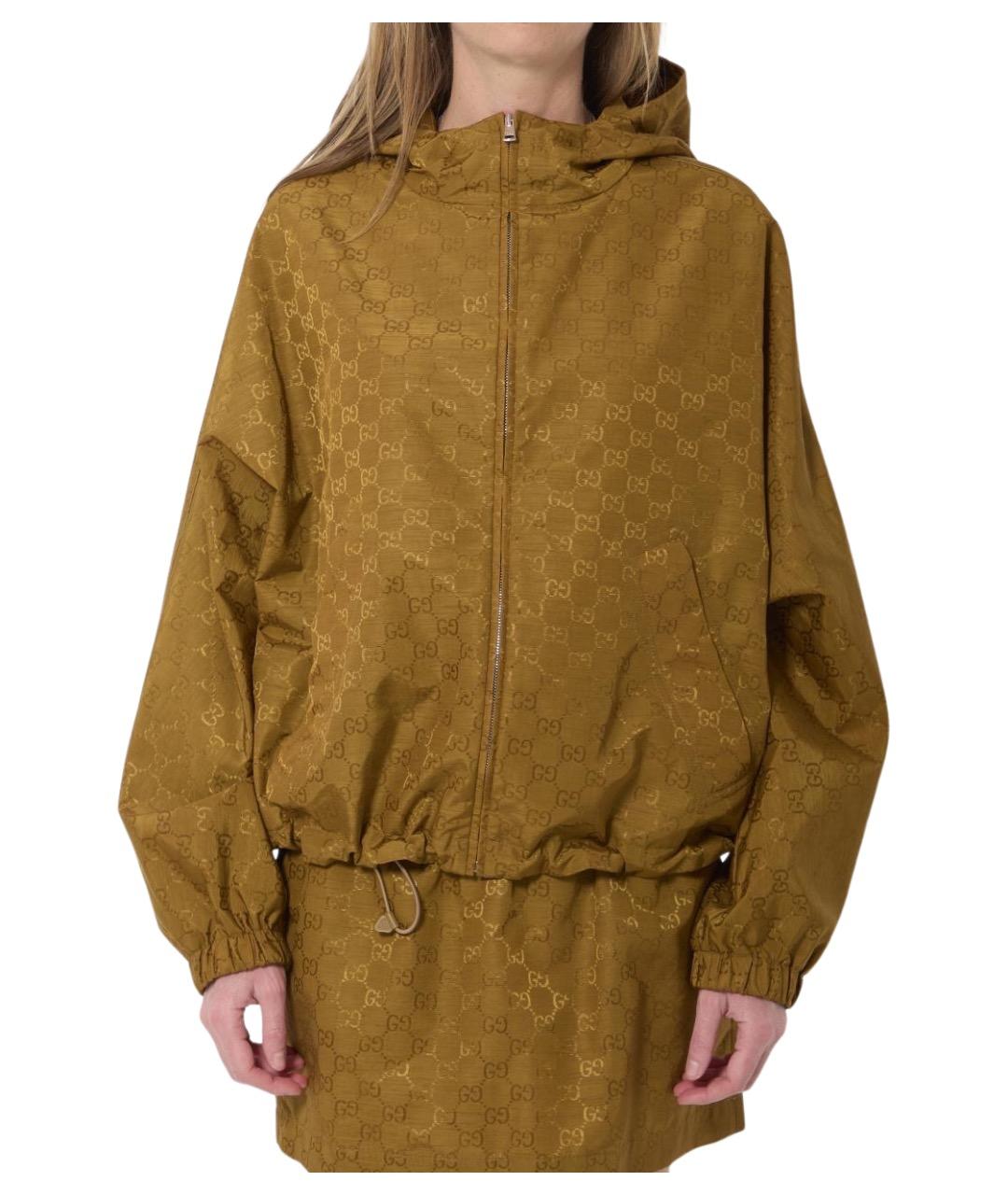 GUCCI Коричневая полиамидовая куртка, фото 1