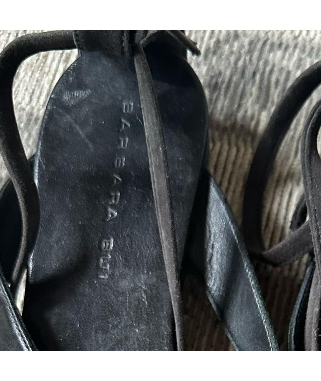 BARBARA BUI Черные нубуковые босоножки, фото 6