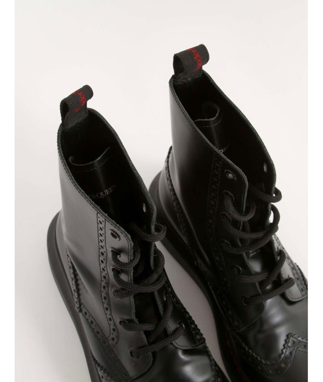 ALEXANDER MCQUEEN Черные кожаные сапоги, фото 3