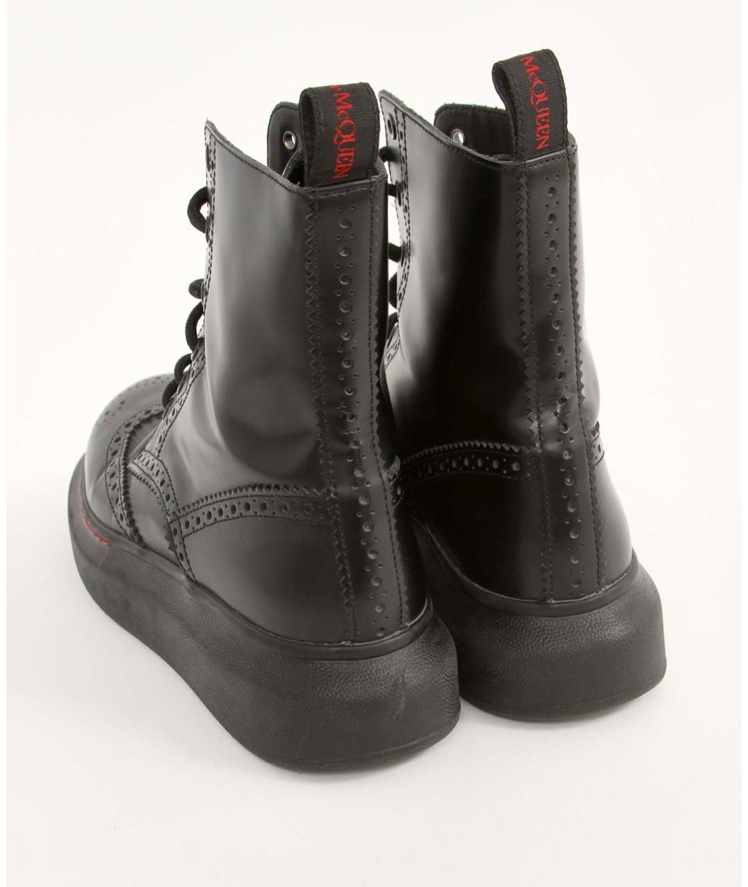 ALEXANDER MCQUEEN Черные кожаные сапоги, фото 2