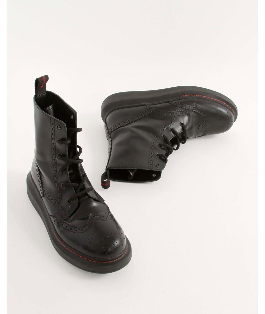 ALEXANDER MCQUEEN Черные кожаные сапоги, фото 4