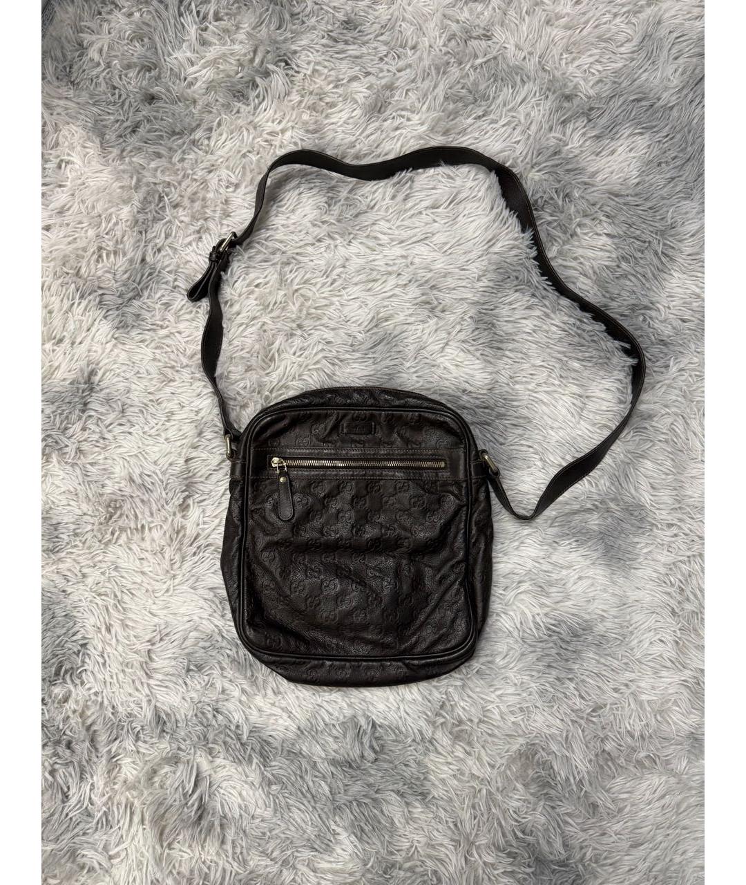 GUCCI Черная кожаная барсетка, фото 5