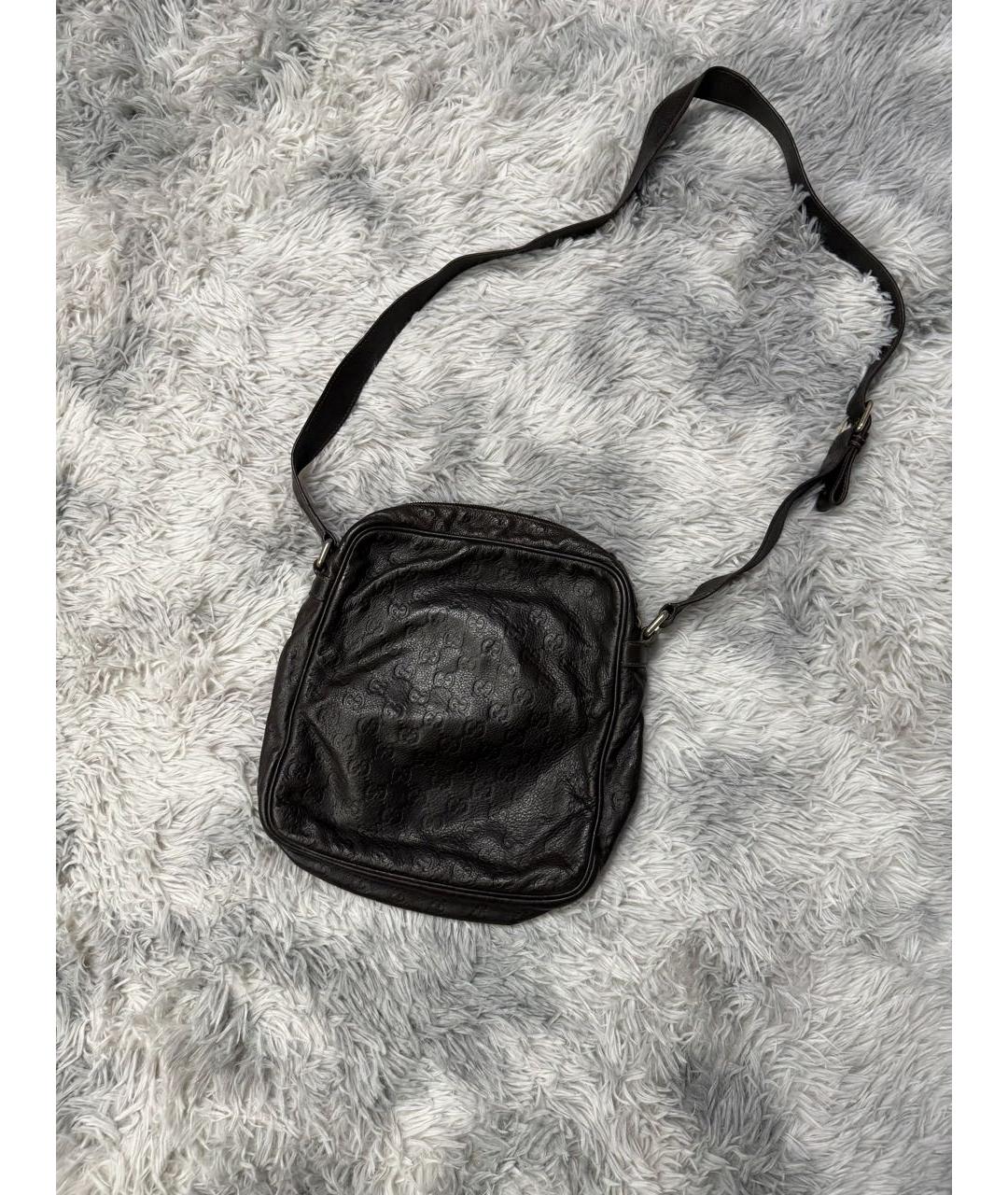 GUCCI Черная кожаная барсетка, фото 3