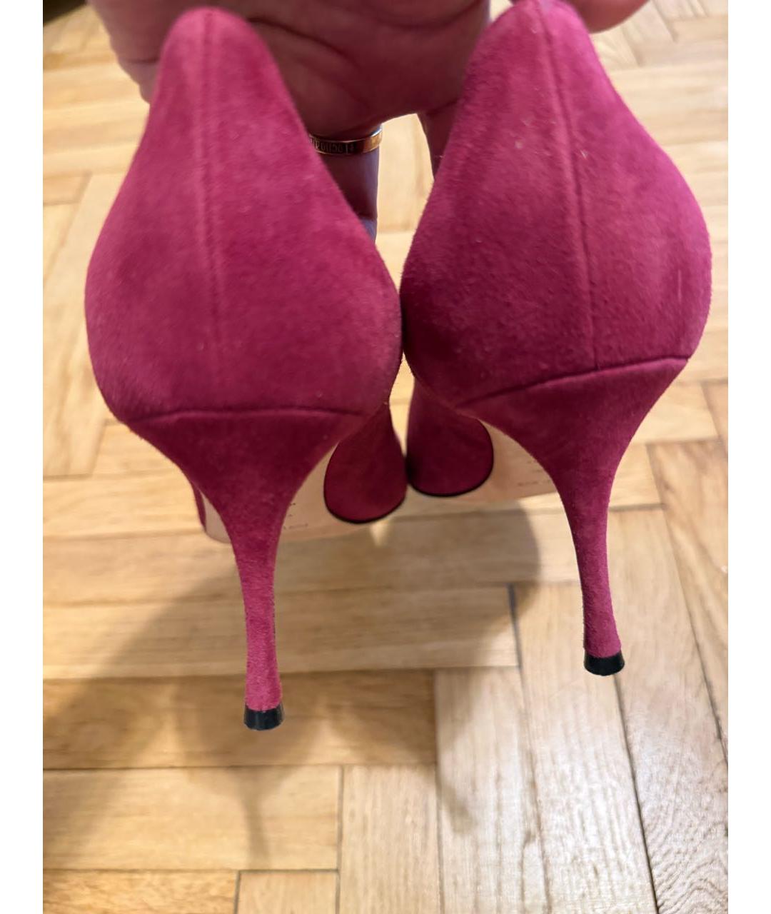 SERGIO ROSSI Бордовые замшевые туфли, фото 3