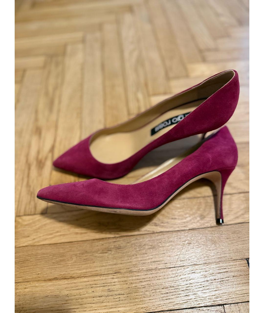 SERGIO ROSSI Бордовые замшевые туфли, фото 4