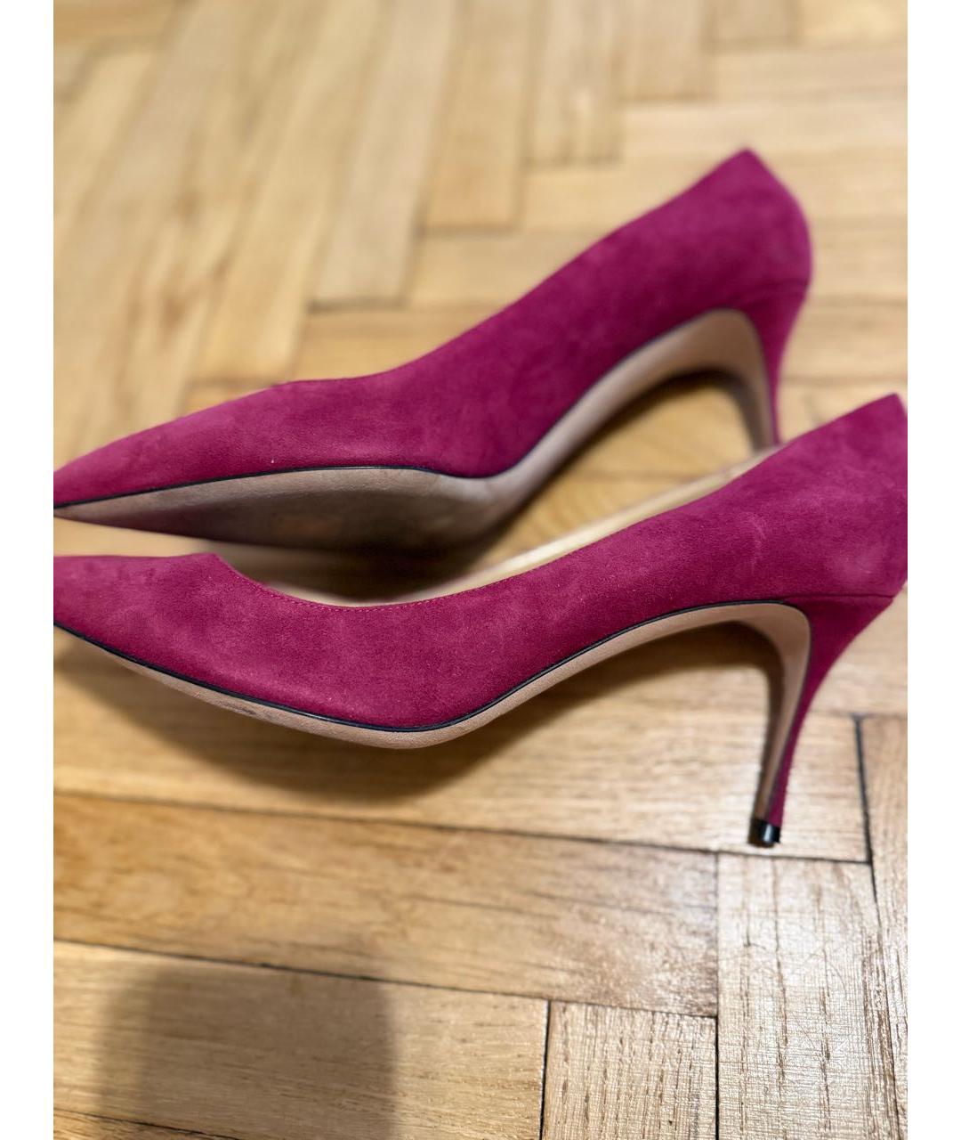 SERGIO ROSSI Бордовые замшевые туфли, фото 5