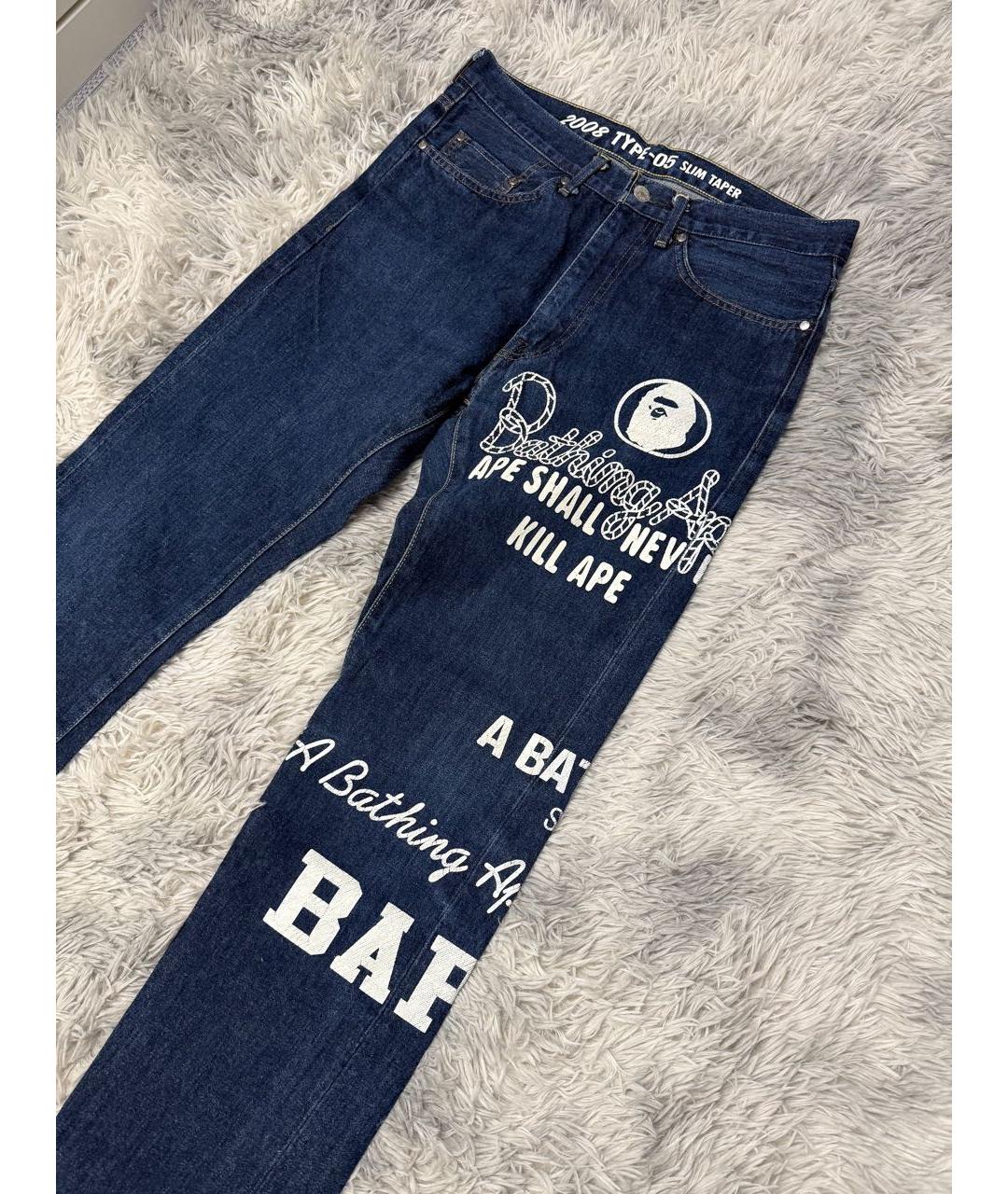 BAPE Темно-синие прямые джинсы, фото 3