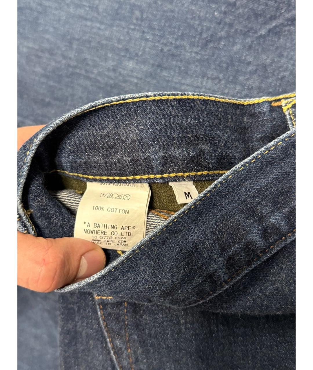 BAPE Темно-синие прямые джинсы, фото 5