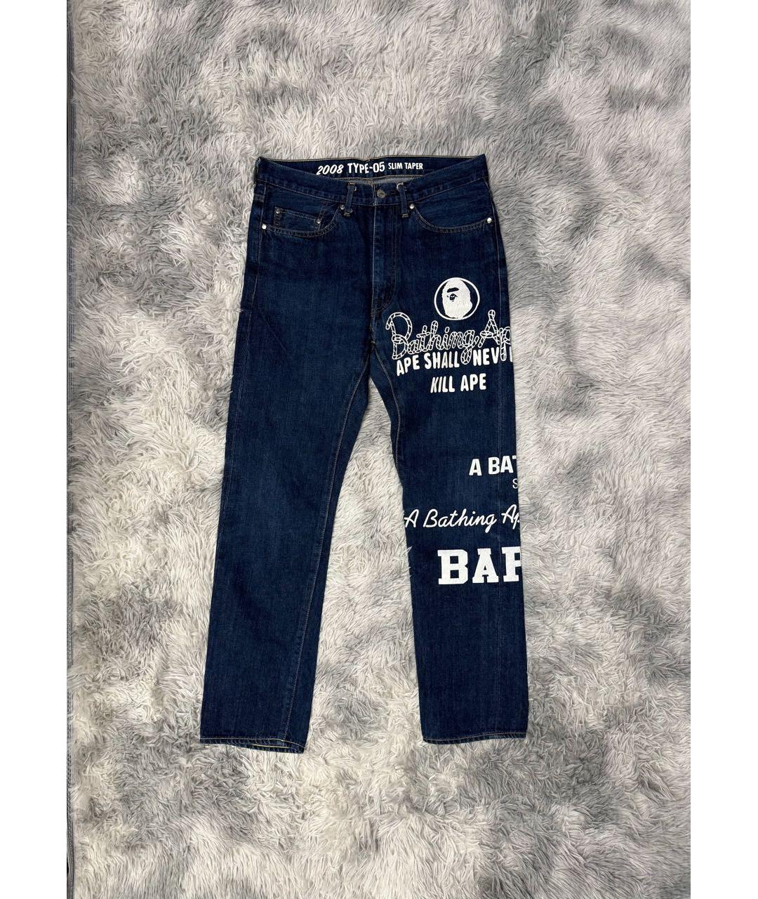BAPE Темно-синие прямые джинсы, фото 6