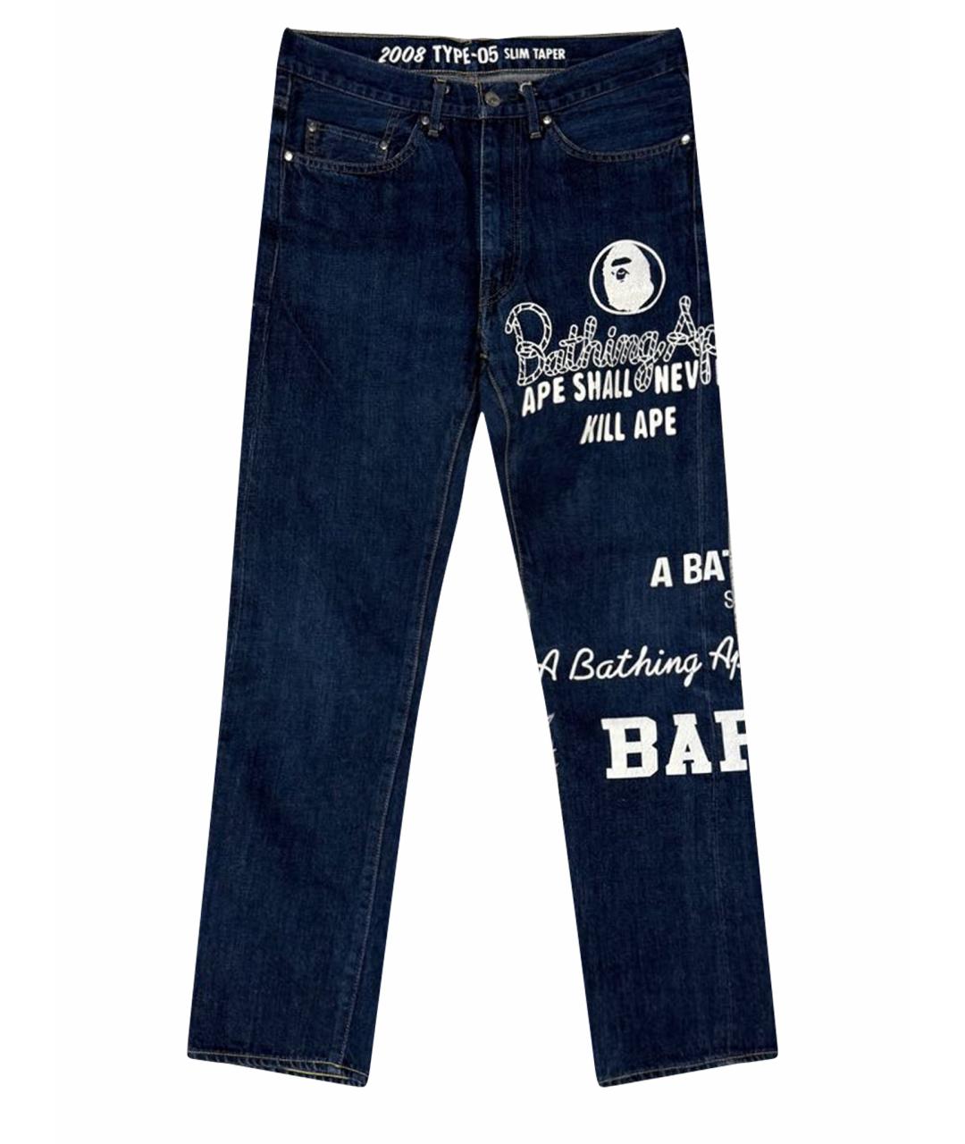 BAPE Темно-синие прямые джинсы, фото 1